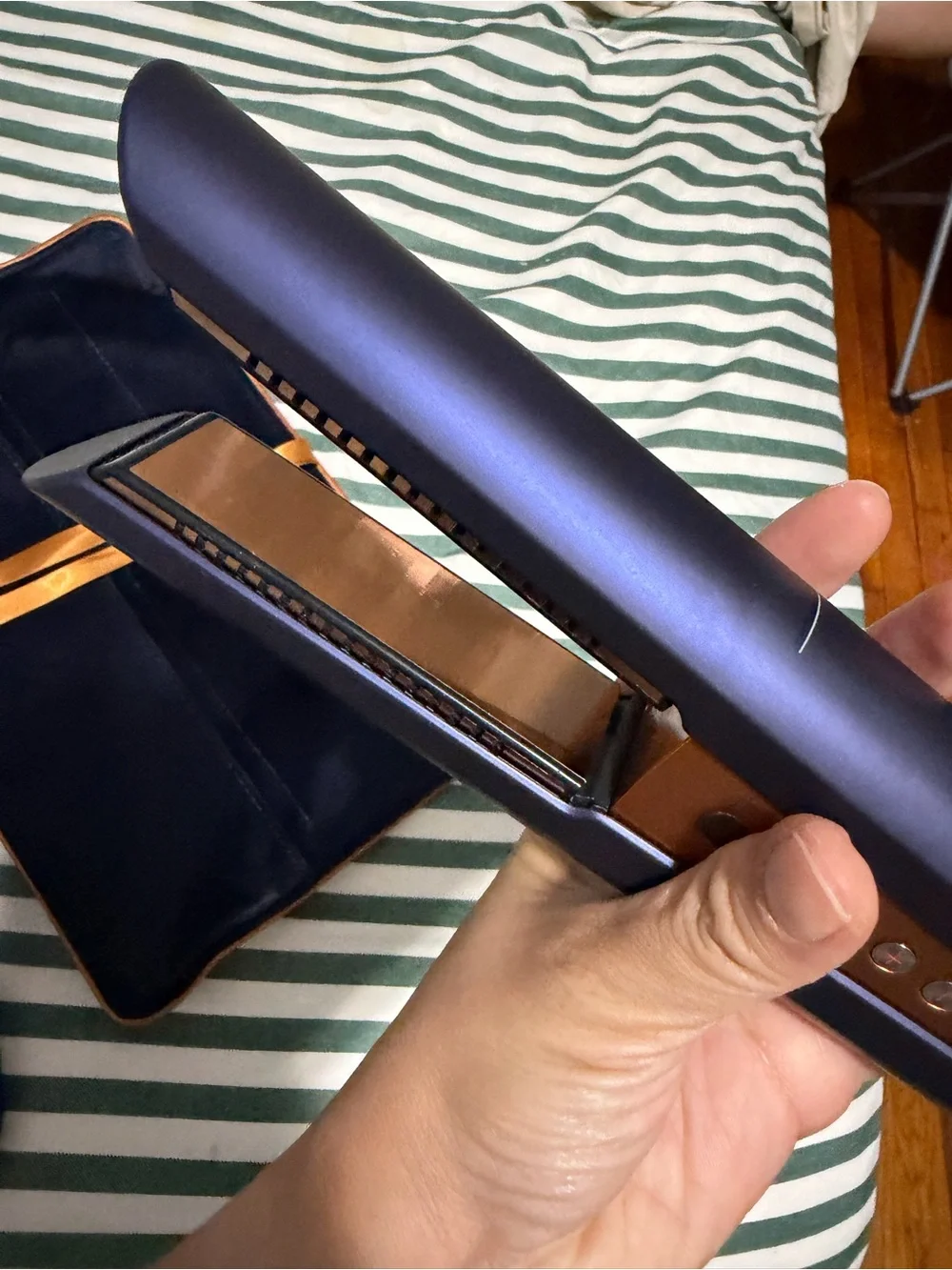 Dyson Navy Blue and Rose Gold Hair Straightener with Case